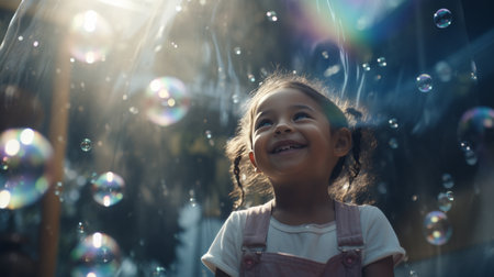 Young Girl With Braids Smiles at the Cameraの素材