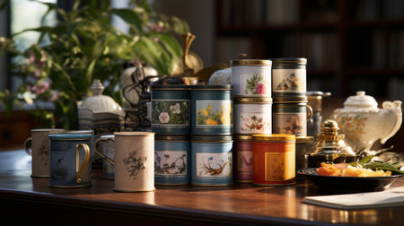 A Table With a Variety of Teasの素材