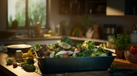 A Kitchen Bursting With Green Plantsの素材