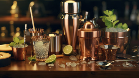 Variety of Drinks on a Tableの素材