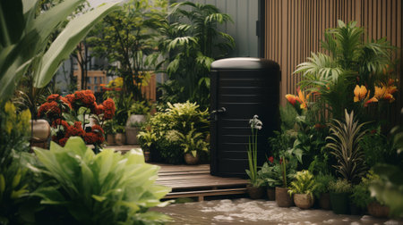 Water Heater in a Gardenの素材