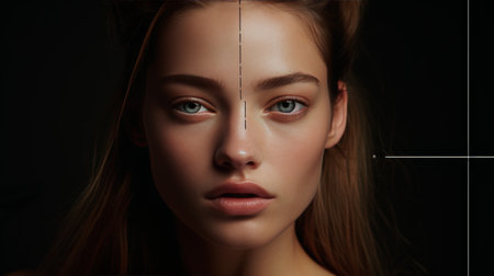 Womans Face With a Line Across Itの素材