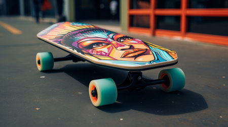 Skateboard With Picture of Womanの素材