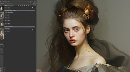 Portrait of a Woman With Long Hairの素材