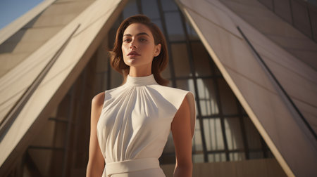 Woman Wearing Sunglasses and Dressの素材