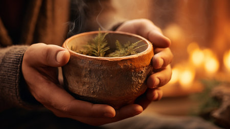 Person Holding Cup With Plantの素材