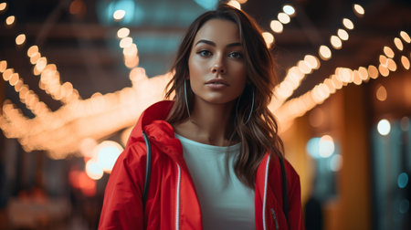Woman With Long Hair Wearing a Coatの素材