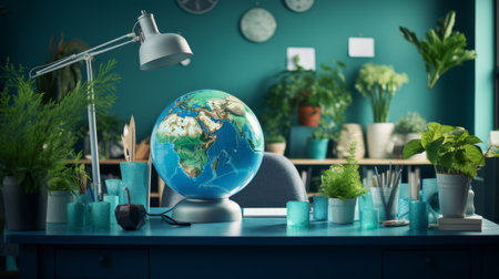 A Desk With a Globeの素材