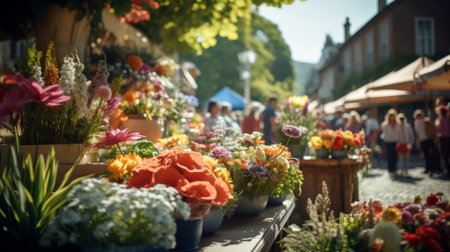 Table With Baskets of Fruit and Flowersの素材