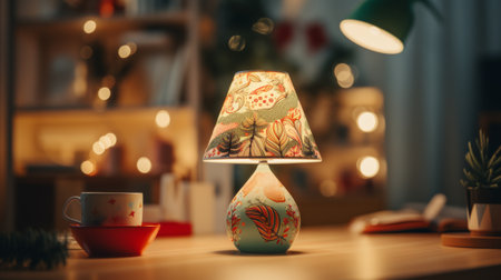 A Lamp Sitting on a Tableの素材