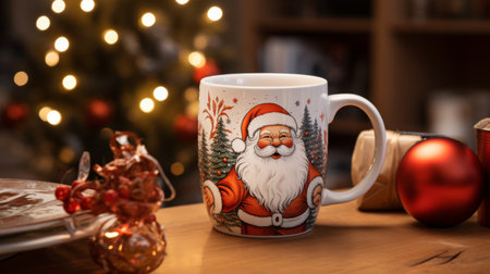 Coffee Mug With Santa Claus Designの素材