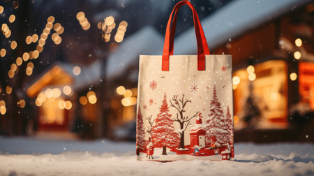 Small Christmas Tree in Red Bagの素材