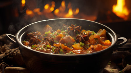 Pot Filled With Food on Stoveの素材