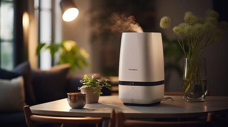Coffee Maker on Table Surrounded by Coffee Beansの素材