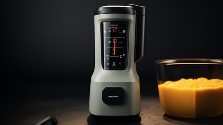 Blender Sitting on Top of Wooden Tableの素材