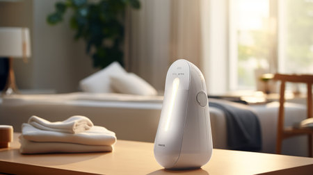 Ironing Board on Wooden Tableの素材