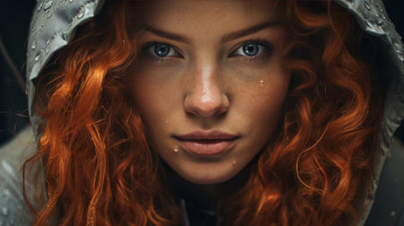 Close Up of a Person With Red Hairの素材