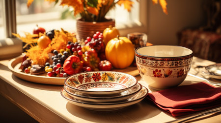 A Table Set With Plates, Cups, and Silverwareの素材