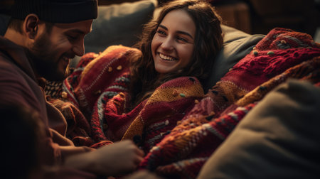 Group of People Sitting Around a Table With Candlesの素材