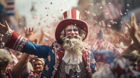 Group of Men Wearing Patriotic Outfits and Hatsの素材