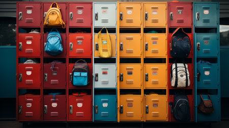 A Bunch of Suitcases on a Shelfの素材