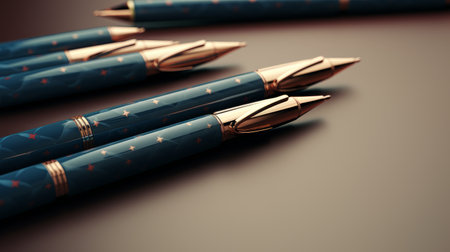 Close-Up of Pens on a Tableの素材