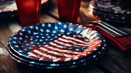 Plate With American Flagsの素材