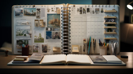 Desk With Book and Lampの素材