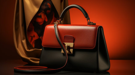 Purse Sitting on Top of Table Next to Lampの素材