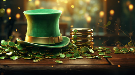 Green Top Hat on Tableの素材