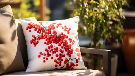 Close Up of Bed With a Multitude of Pillowsの素材
