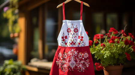 White Dress With Red Bow On Itの素材