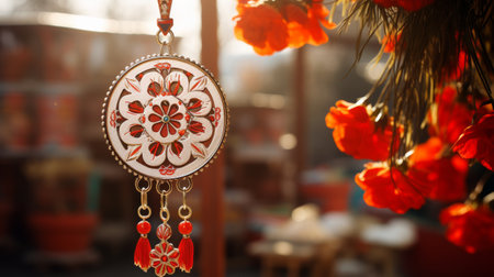Close-Up of a Tassel Hanging From a Treeの素材