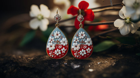 Close-Up of a Pair of Earringsの素材