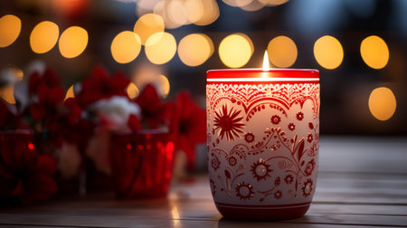 Red Candle on Tableの素材