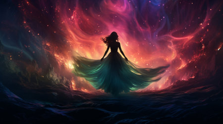 Woman in Blue Dress Dancingの素材