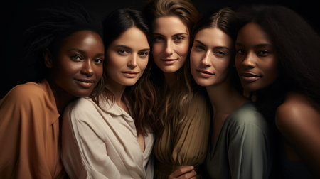 Group of Women Standing Next to Each Otherの素材