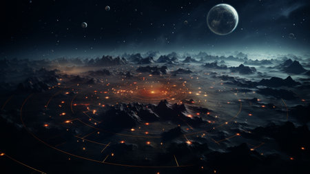 View of Earth From a Space Stationの素材