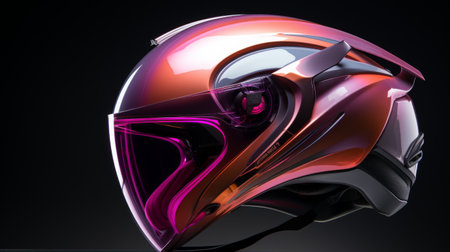 Close Up of Helmet on Black Backgroundの素材