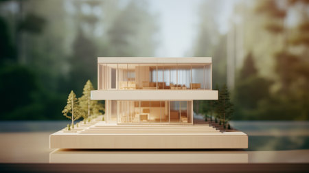 Model House With Background Treesの素材