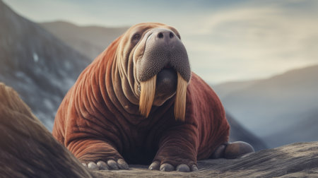 Close Up of a Small Animal on a Rockの素材