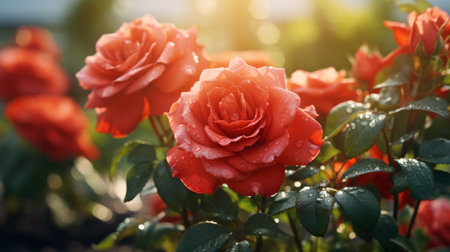 A Bunch of Blooming Pink Rosesの素材