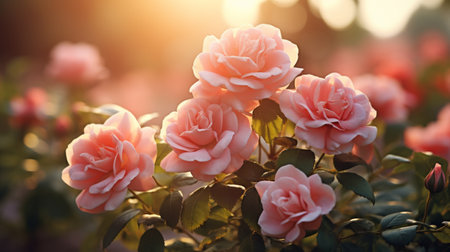 A Bunch of Blooming Pink Rosesの素材