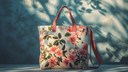 Bag Hanging From Tree With Pink Flowersの素材