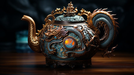 Glass Teapot Capturing a Dragon Insideの素材