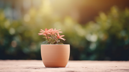 Small Potted Plant With Flowerの素材