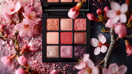 Close Up of a Pink Eye Shadow Paletteの素材