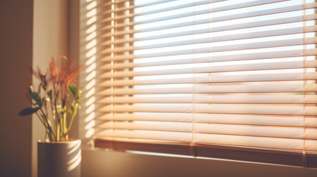 Close-Up of Window With Closed Blindsの素材
