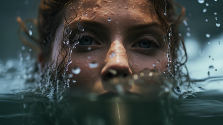 Woman With Blonde Hair Standing in the Rainの素材