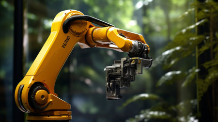 Robot Standing in the Middle of a Forestの素材